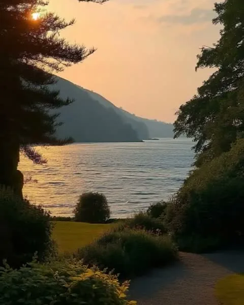 Ariaviva, sunset over a lake